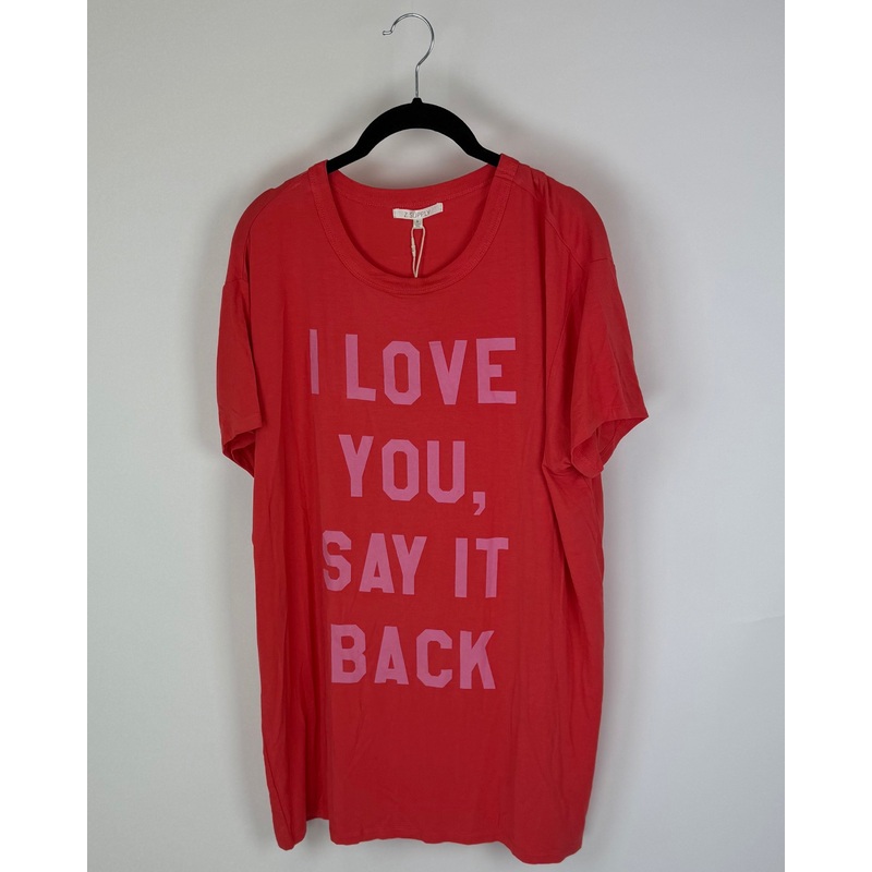 Coral Oversized Graphic T-Shirt – Small