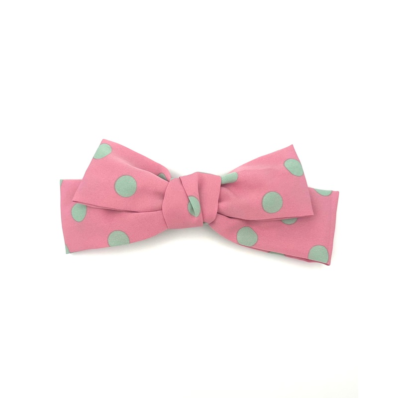 Pink and Mint Polka Dot Bow