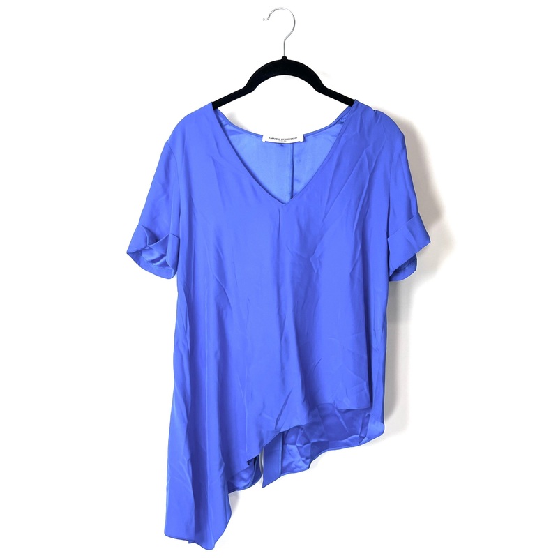 Satin Blue Blouse – Size 4-6