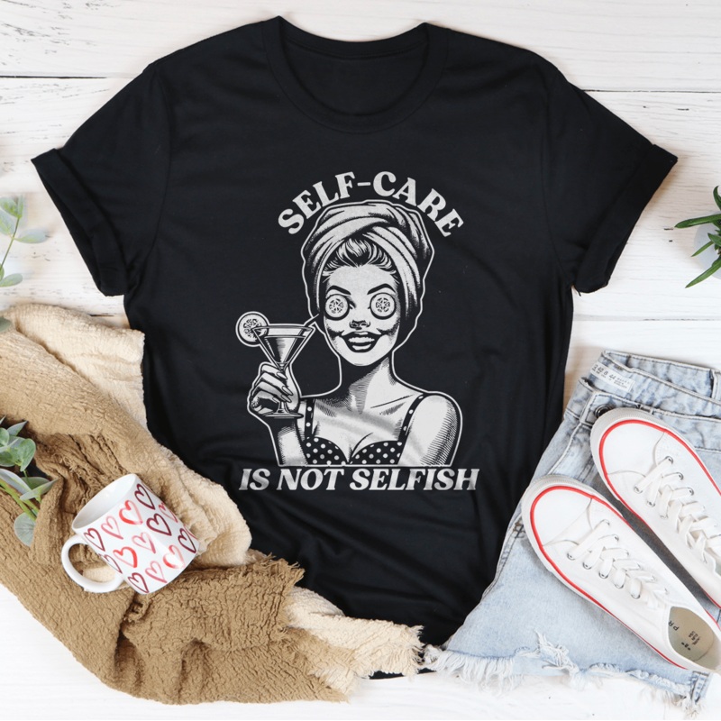 Self Care Is Not Selfish Tee Black Heather S