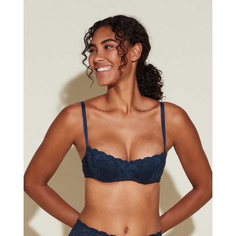 Sujetador Push-Up Pushie Azul Marino 75A