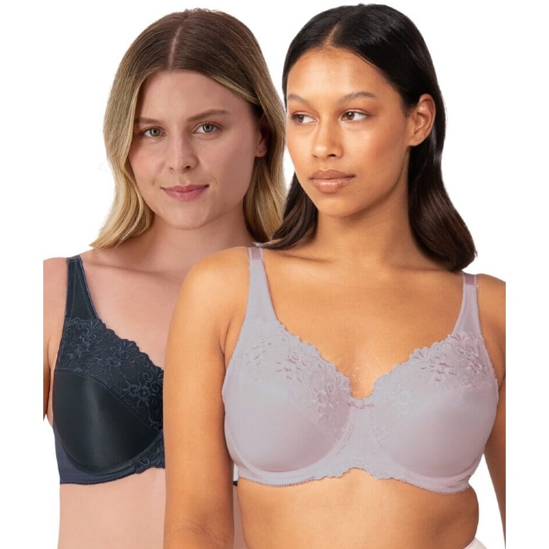Triumph Embroidered Minimiser Bra 2 Pack – Misty Lilac/Nuit 34D