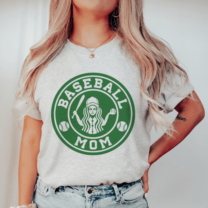 Baseball Mom Tee Athletic Heather S