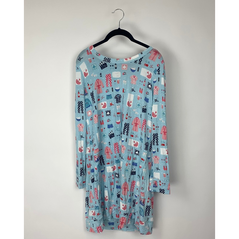 Blue Printed Nightgown – Small