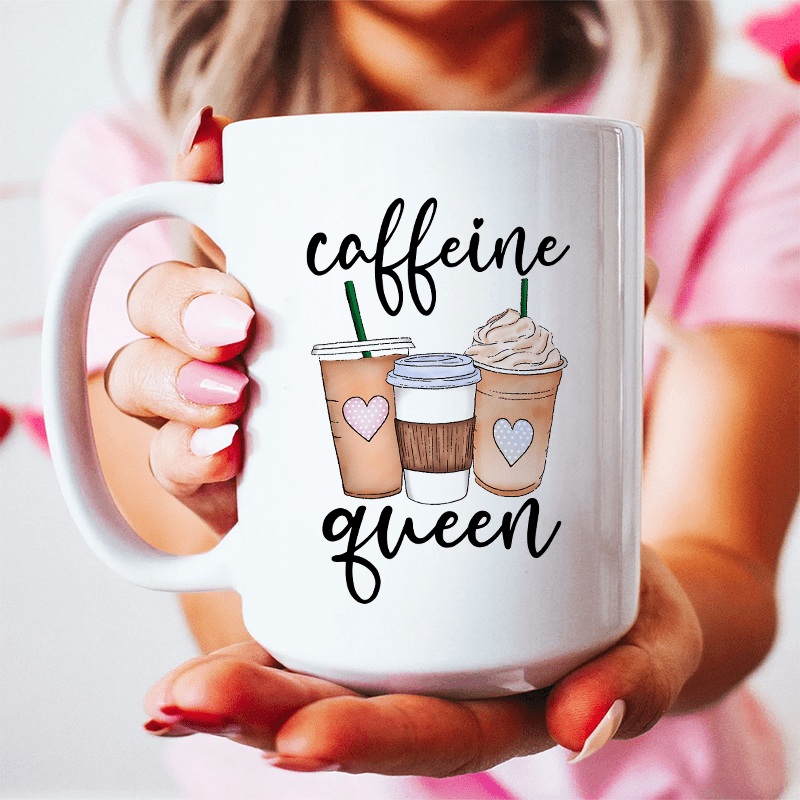 Caffeine Queen Ceramic Mug 15 oz White One Size