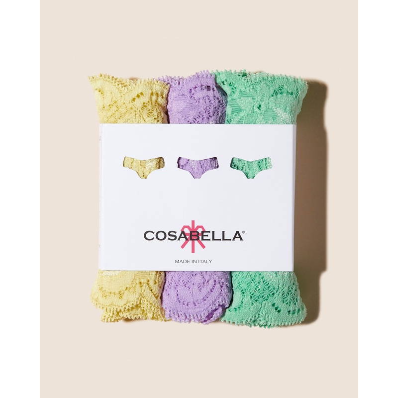 Comfie Thong 3 Pack Ghana Green Icy Violet Mignonette S/M