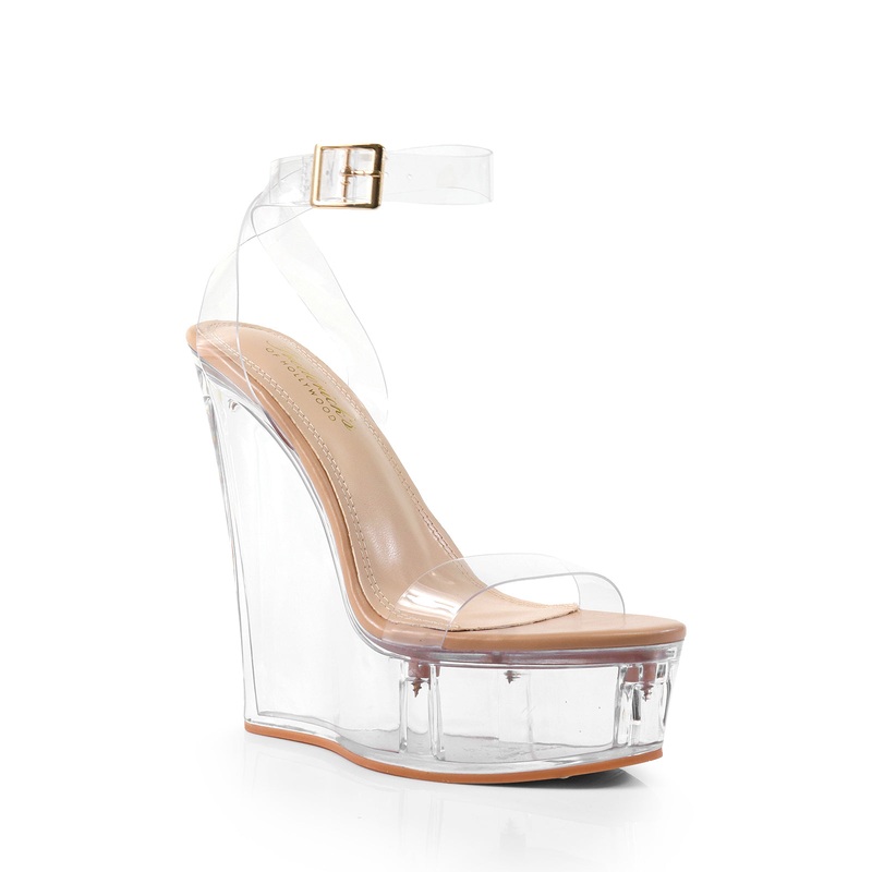 Crystal Wedge Sandal Nude 5.5