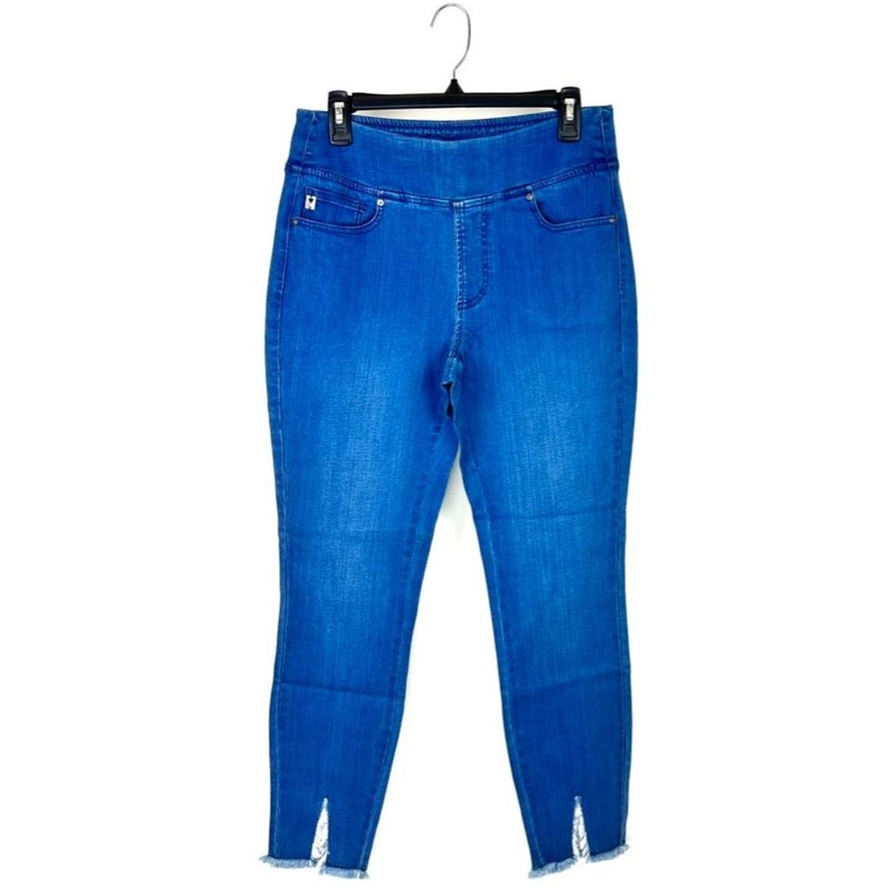 Medium Wash Ripped Denim Pants – Size 12