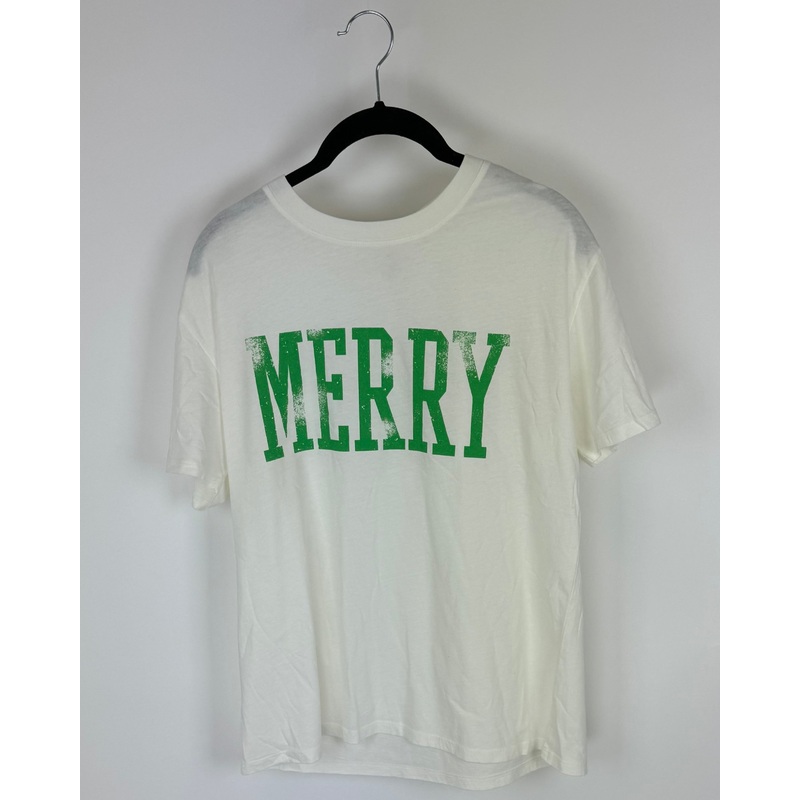 Merry White And Green T-Shirt – Small