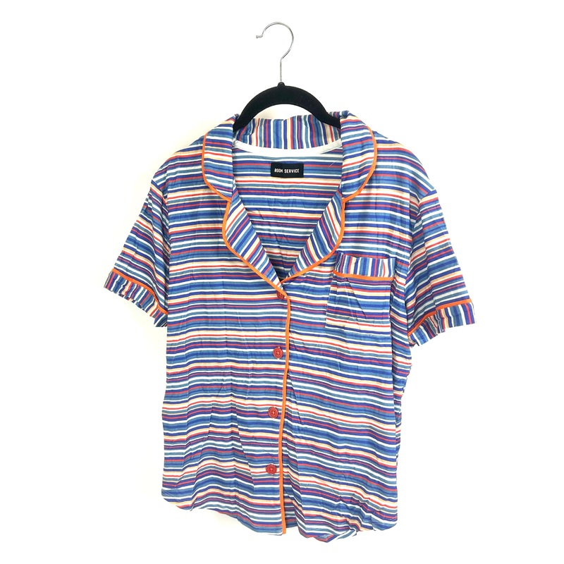 Striped Collared Sleepwear Top – Size 0/2