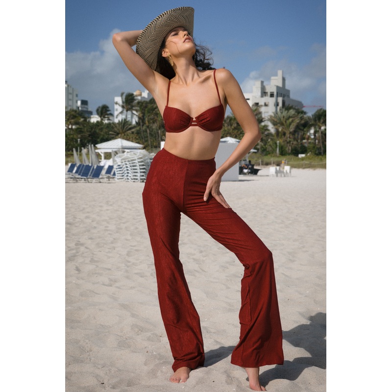 CAMILA BURGUNDY Hight Waist Pant XS
