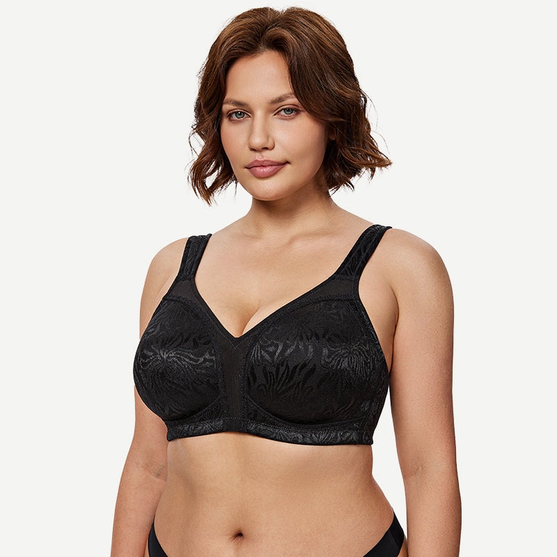 Full Coverage Minimizer Bra Non Padded Wire-free Black 36B/80B