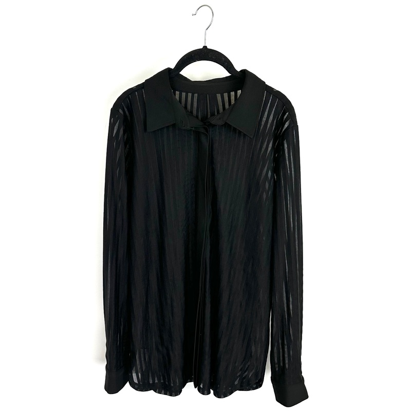 Striped Black Blouse – Size 4/6
