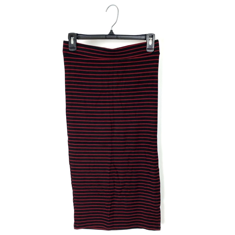 Striped Stretch Midi Skirt – Small