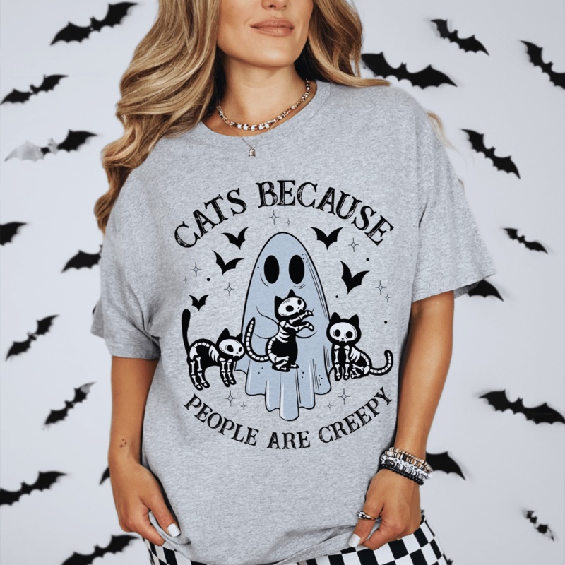 Cats Because People Are Creepy Tee Athletic Heather S