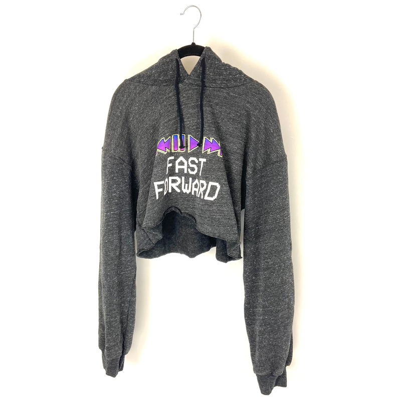 Dark Grey Soft Cropped Hoodie – Size 8 and 10 Large (Size 8)