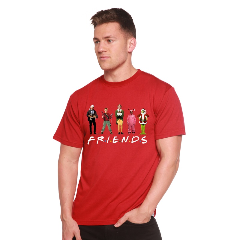 Funny Christmas Movies Printed Men’s Bamboo T-Shirt Medium Black