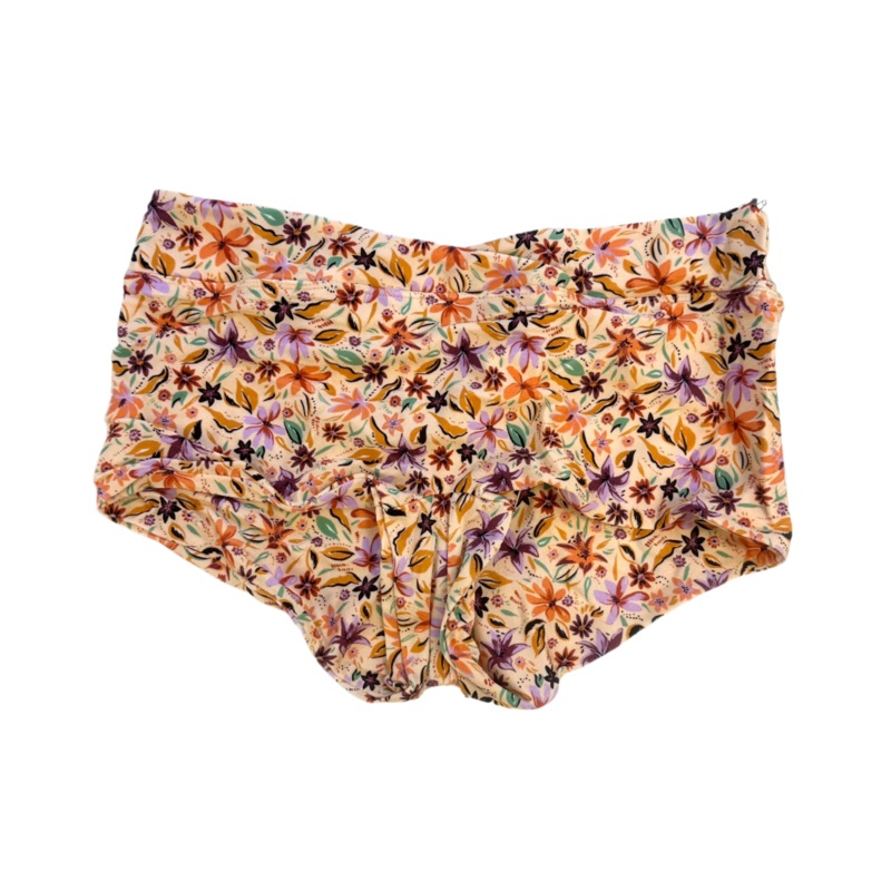 Light Orange Floral Swim Shorts – S and M Small
