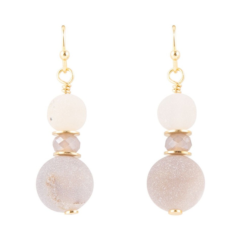 Natural Agate Drop Earrings
