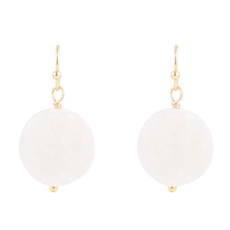 White Druzy Drop Earring