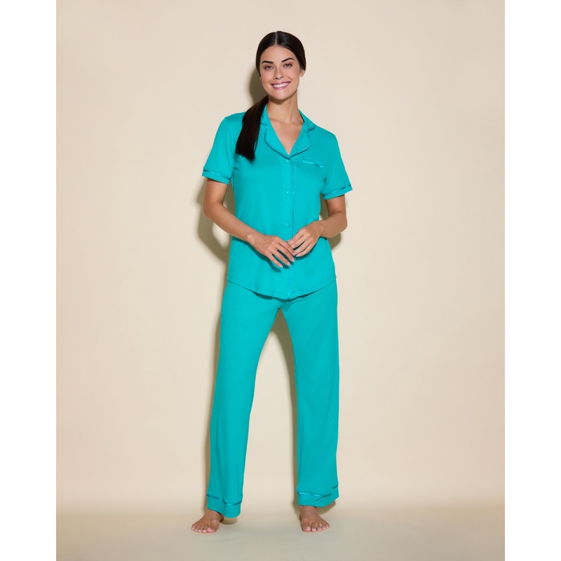 Kurzrmeliges Top & Hose Pyjama-Set Andaman Sea/Andaman Sea XS