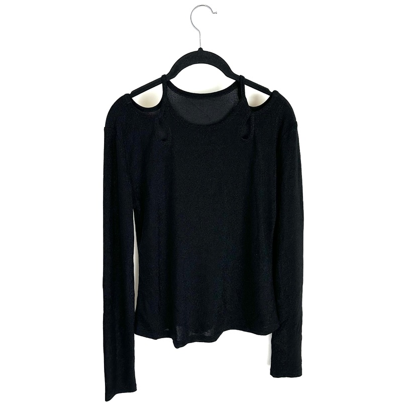 Black Cold Shoulder Top – Size 2/4