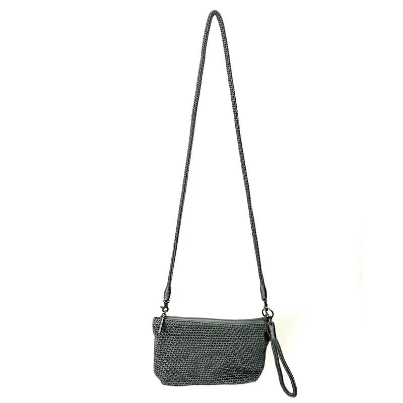 Blue-Gray Crochet Crossbody