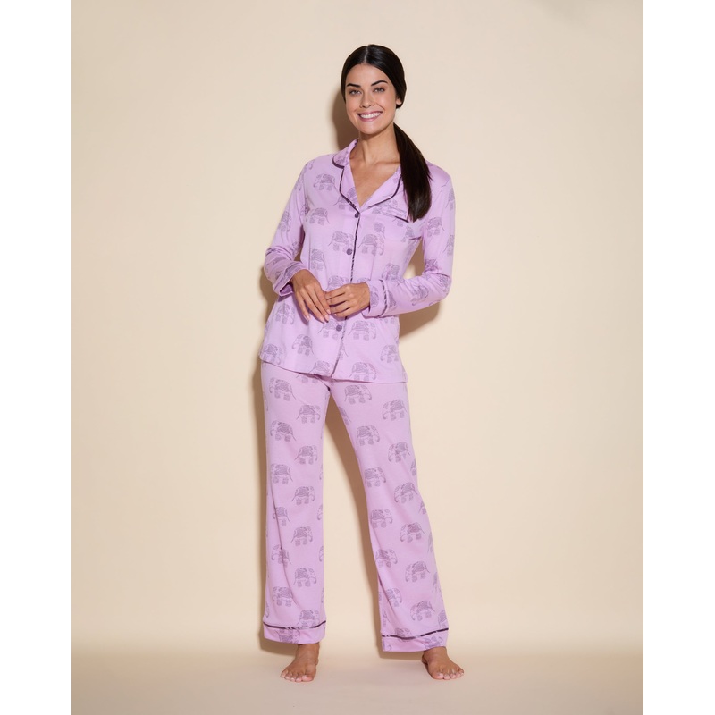 Conjunto De Pijama Con Camisa De Manga Larga Y Pantalones Neela Flower Elephant XS