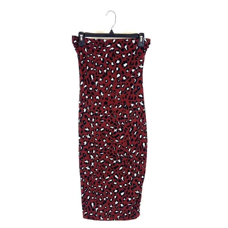 Maroon Cheetah Printed Tube Dress – Medium