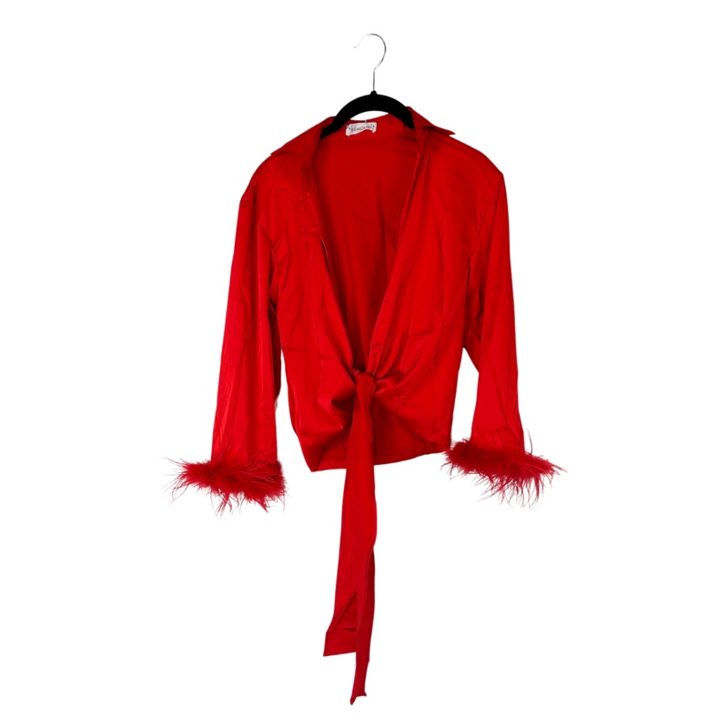 Red Feather Top – Size 2/4 Small (Size 2-4)