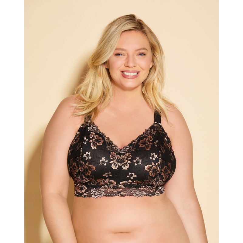 Ultra Curvy Longline Bralette Schwarz/Mandorla XS