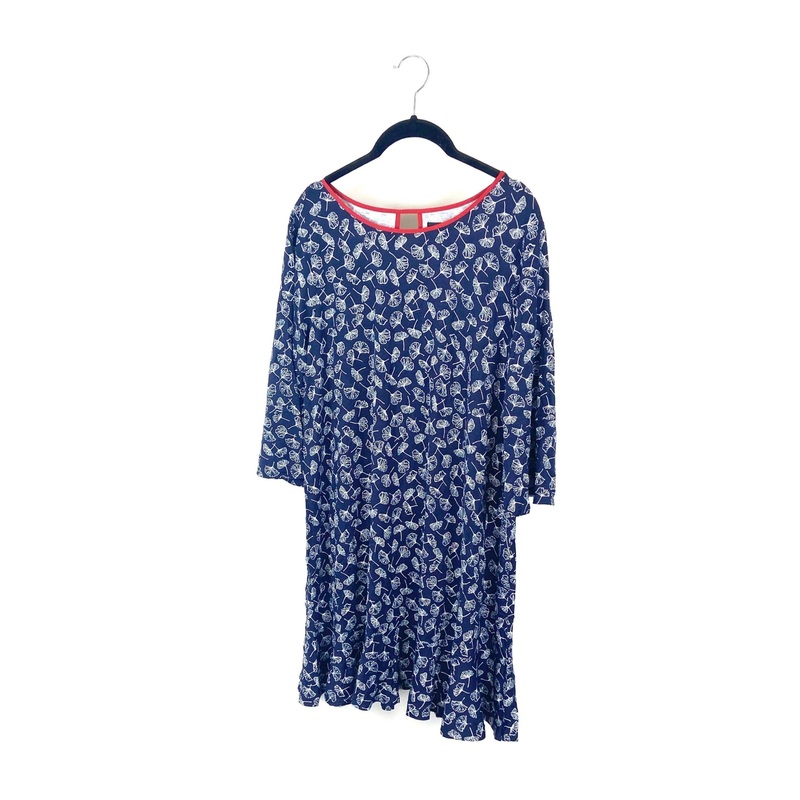 Blue and Red Abstract Printed Lounge Dress – Medium
