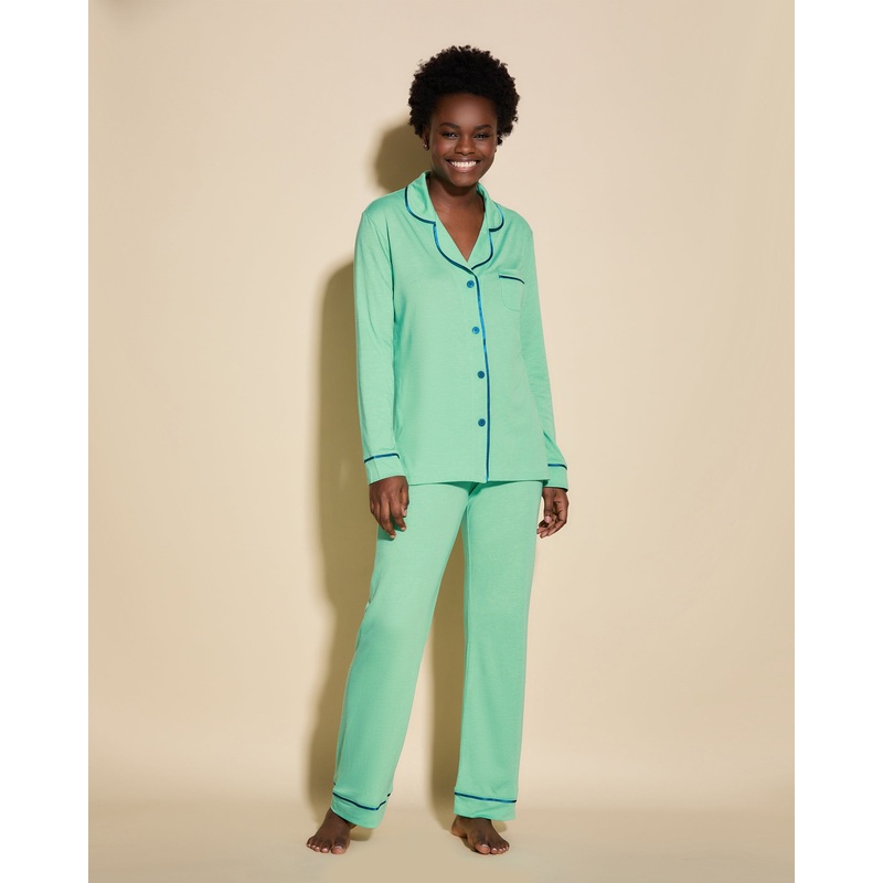 Conjunto De Pijama Con Camisa De Manga Larga Y Pantalones Ghana Green/Udaipur Blue XS