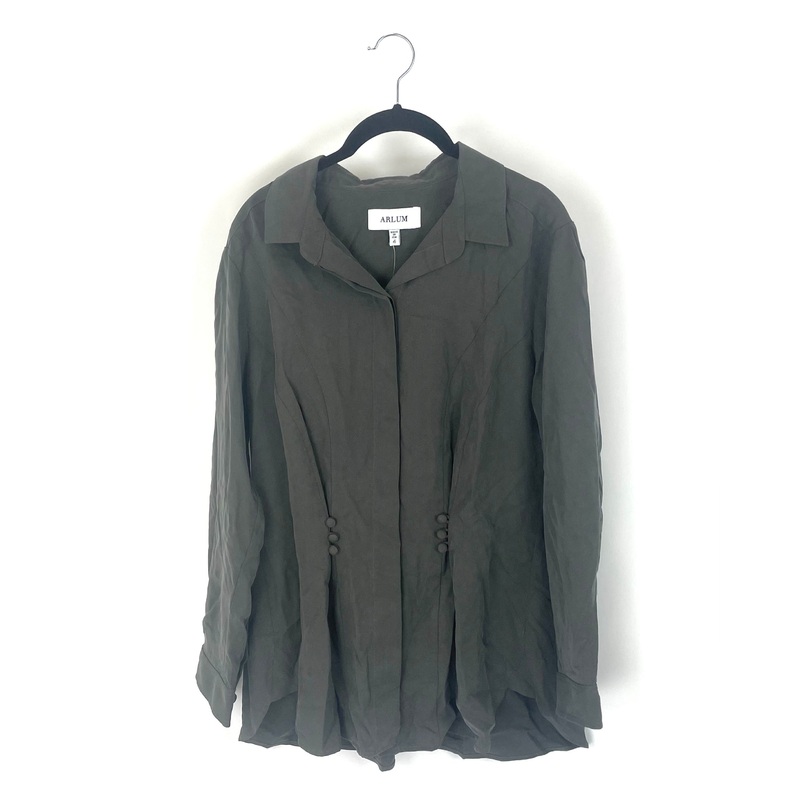 Grey Long Sleeve Blouse – Size 16, 18, and 20 Size 16