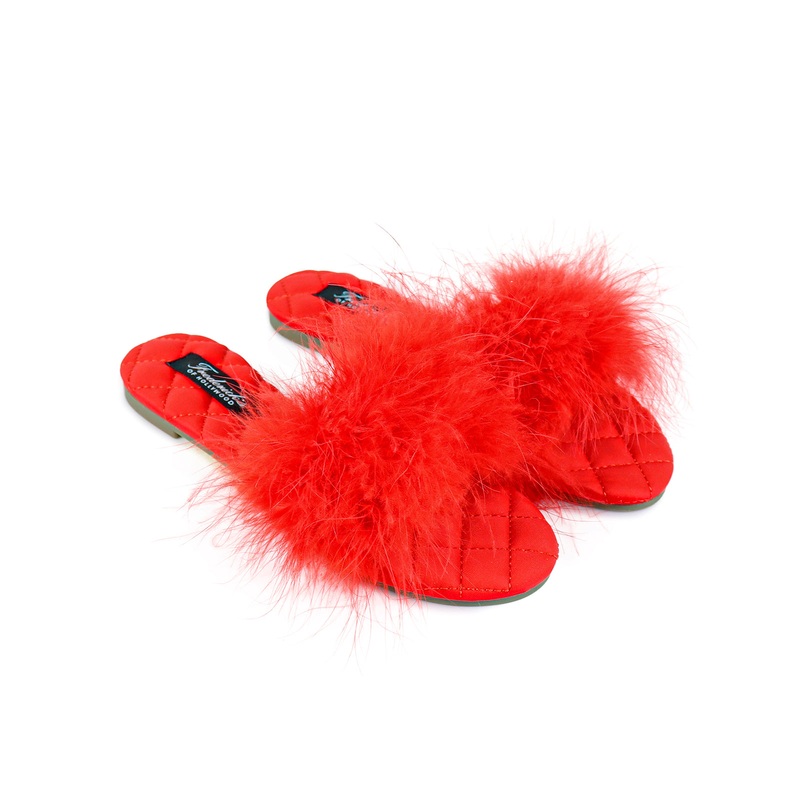 Maxim Feather Flat Sandal Red 5.5