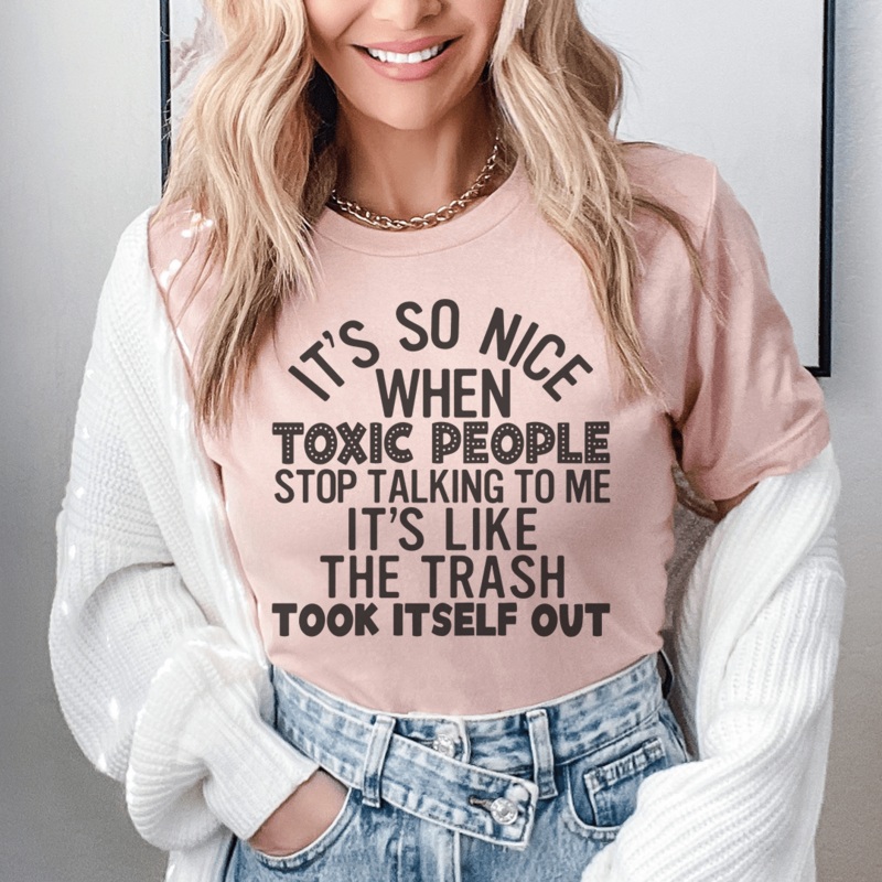 Toxic People Tee Heather Prism Peach S