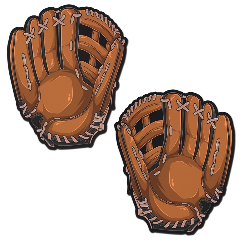 Baseball Mitt Pasties Brown American Baseball Mitt Nipple Covers by Pastease