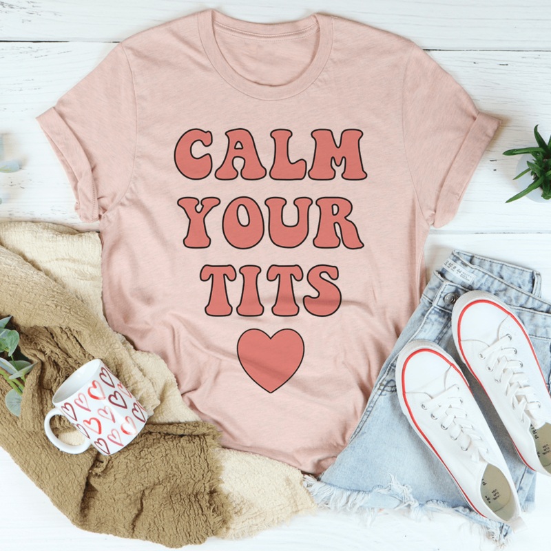 Calm Down Tee Heather Prism Peach S