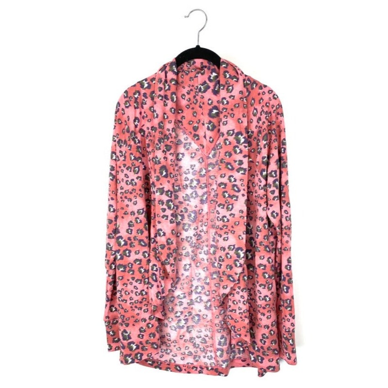 Coral Long Sleeve Cheetah Print Cardigan – Size 6/8