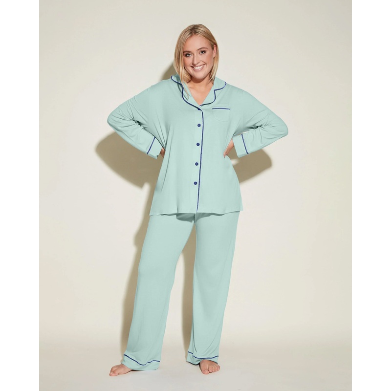 Ensemble Pyjama Haut  Manches Longues Et Pantalon Verde Umbria/Portofino Blue XS