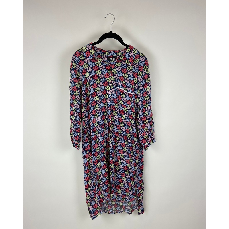 Muiltcolor Logo Button Up Nightgown – Small