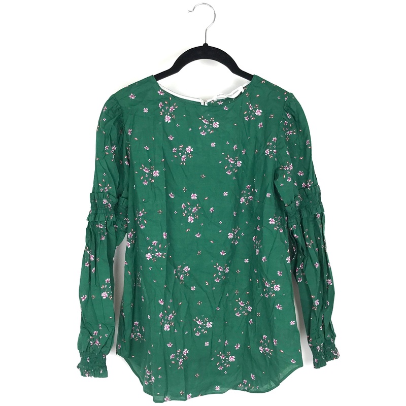 Green Floral Printed Top – Small