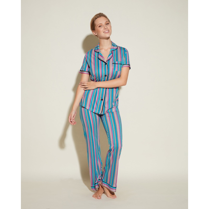 Kurzrmeliges Top & Hose Pyjama-Set Bold Stripe XS