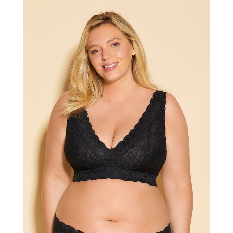Ultra Curvy Longline-Bralette Plungie Schwarz XS