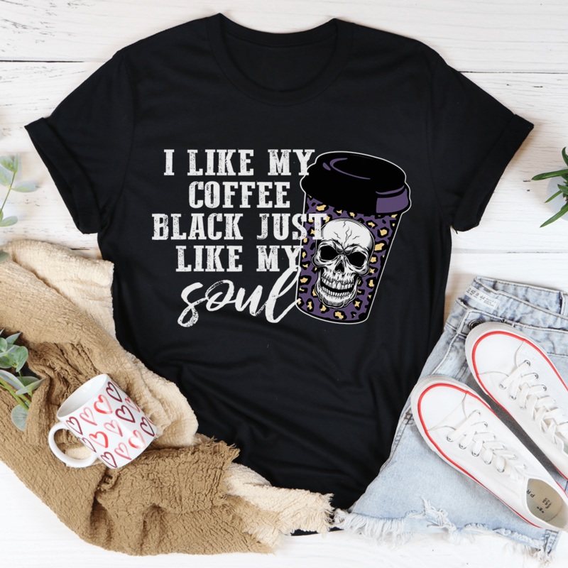 Black Coffee Like My Soul Tee Black Heather S