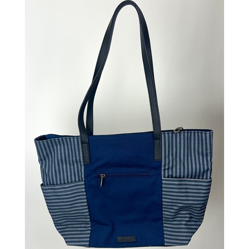 Blue Embroidered Tote Bag