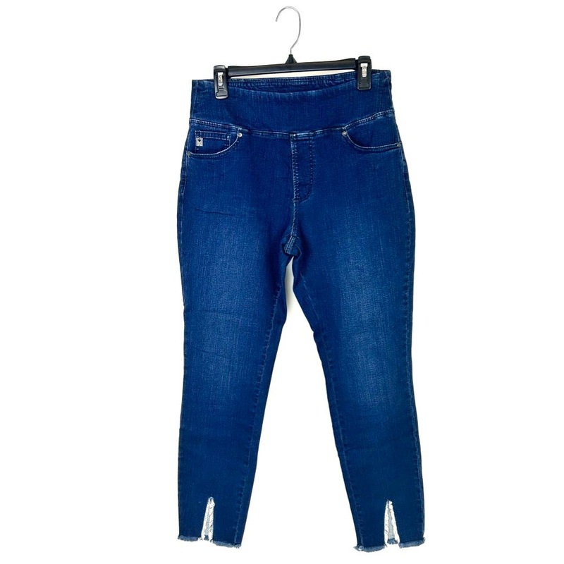 Dark Wash Ripped Denim Pants – Size 12