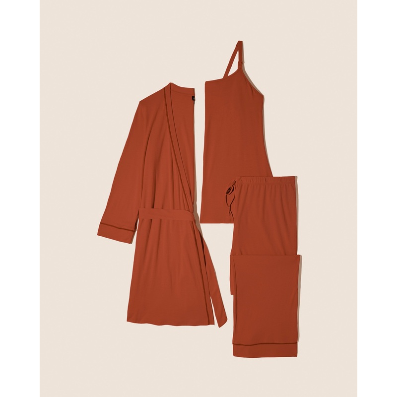 Pyjama-Set Fr Schwangere, 3-Teilig, Mit Bademantel Sahara/Sahara S