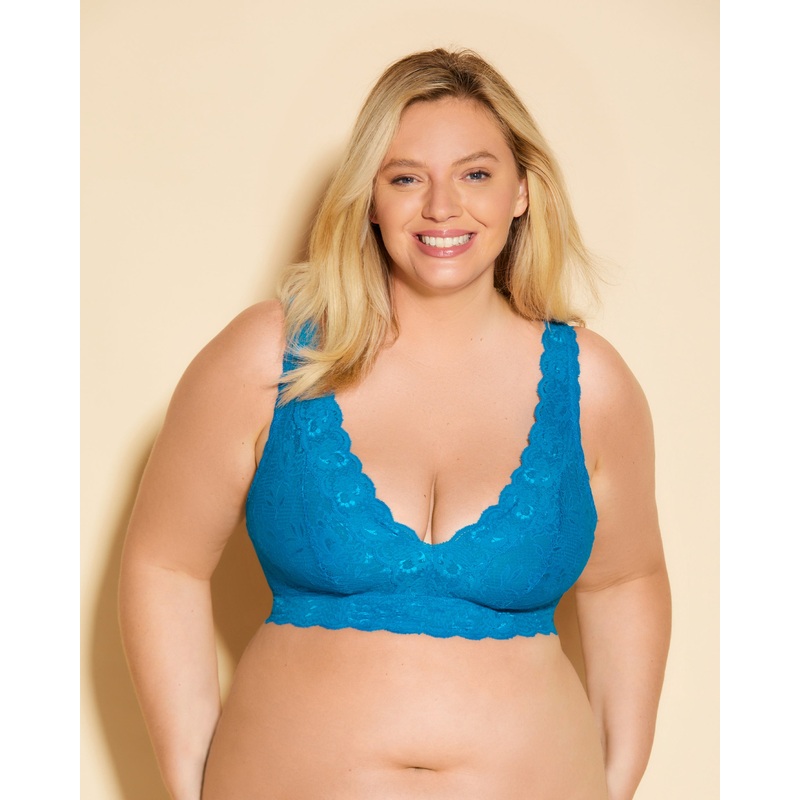 Ultra Curvy Plungie Longline Bralette Udaipur Blue XS