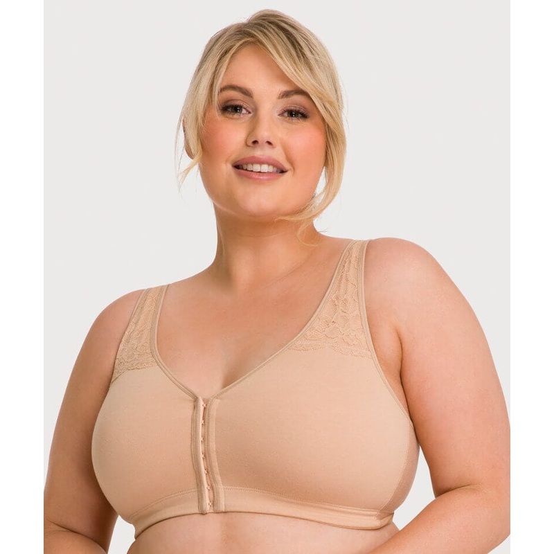 Ava & Audrey Hannah Cotton Wire-free Front Opening Bra – Frappe 38D